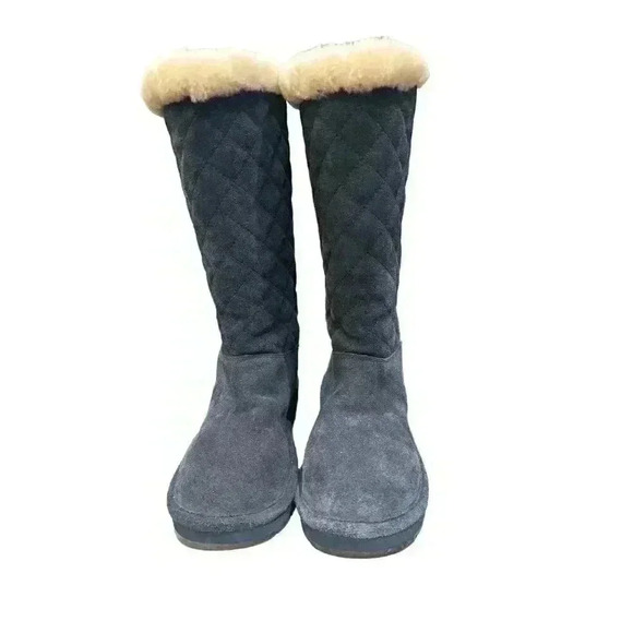 - - Michael Kors Navy Quilted Suede Boots, Size 7M, Pre-Owned - Picture 2 of 8